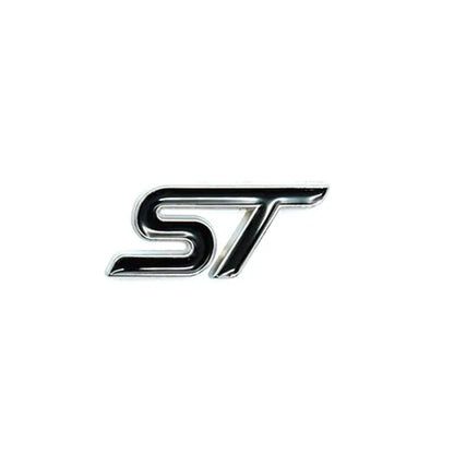 ST Logo - Steering Wheel Metal Badge (Black & Chrome) Max Motorsport