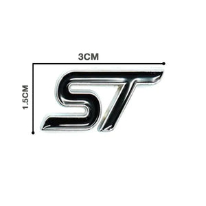 ST Logo - Steering Wheel Metal Badge (Black & Chrome) Max Motorsport