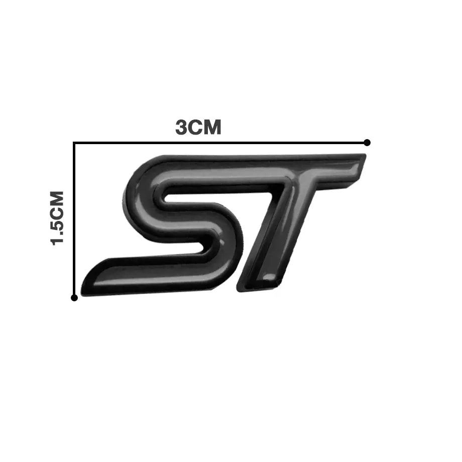 ST Logo - Steering Wheel Metal Badge (Black) Max Motorsport