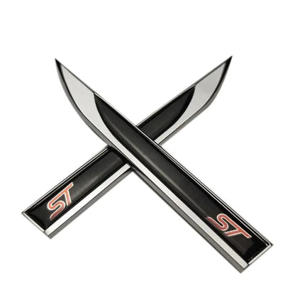 ST Side Fender Badges - (Black & Chrome) Max Motorsport
