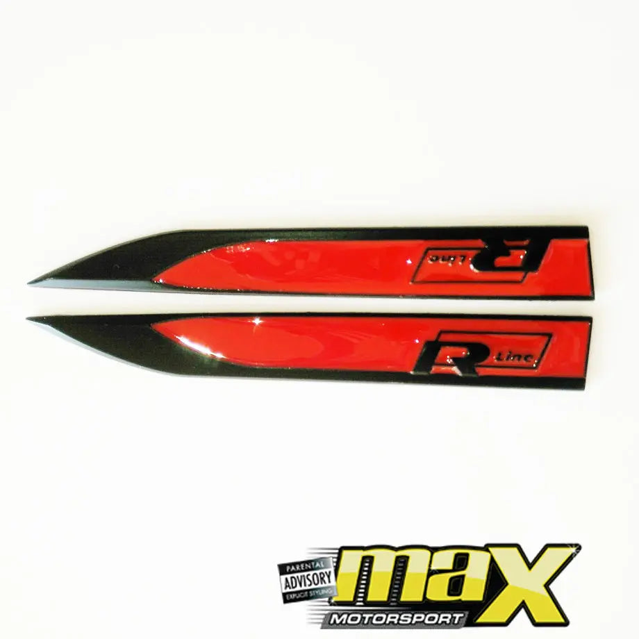 Side Fender Logo Badges - R-Line (Black & Red) maxmotorsports