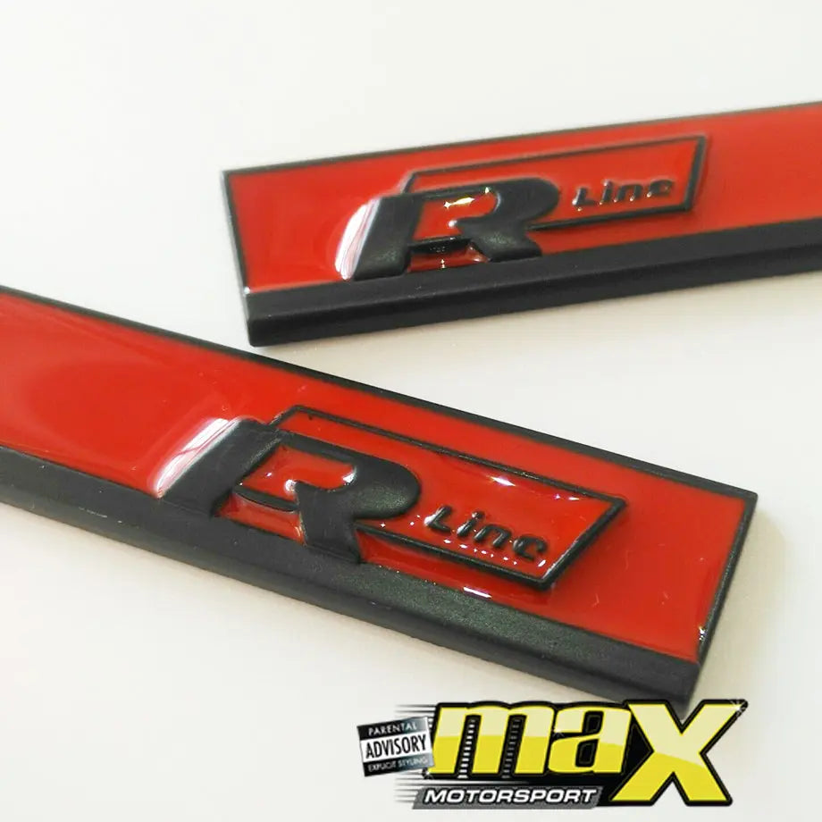 Side Fender Logo Badges - R-Line (Black & Red) maxmotorsports