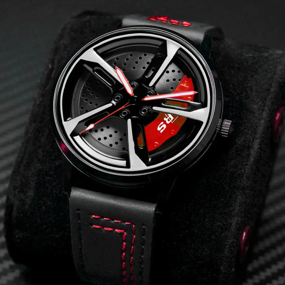 Sports Car Rim Wheel Watch - Audi RS7 Spinning Face Max Motorsport