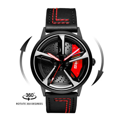 Sports Car Rim Wheel Watch - Audi RS7 Spinning Face Max Motorsport