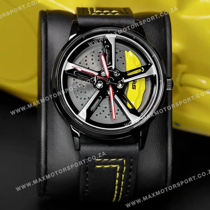 Sports Car Rim Wheel Watch - Audi RS7 Spinning Face Max Motorsport