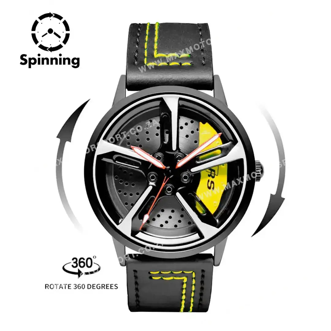 Sports Car Rim Wheel Watch - Audi RS7 Spinning Face Max Motorsport