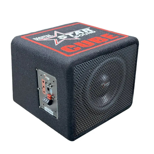 Star Sound Cube Series 10″ Compact Subwoofer Enclosure with Built-In Amplifier - 300W RMS Star Sound