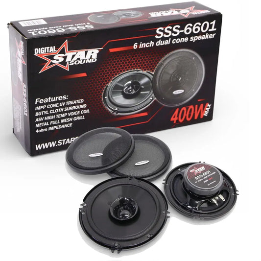 Star Sound SSS-6601 6" Dual Cone Speakers 400W Star Sound