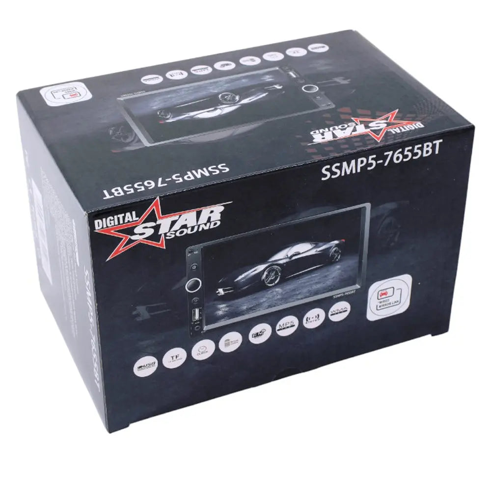 Starsound SSMP5-7655BT 7″ Double Din Media Player with USB/Mirrorlink/Bluetooth Max Motorsport