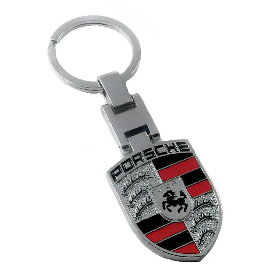 Suitable To Fit - Porsche Branded Chrome Key Ring Max Motorsport