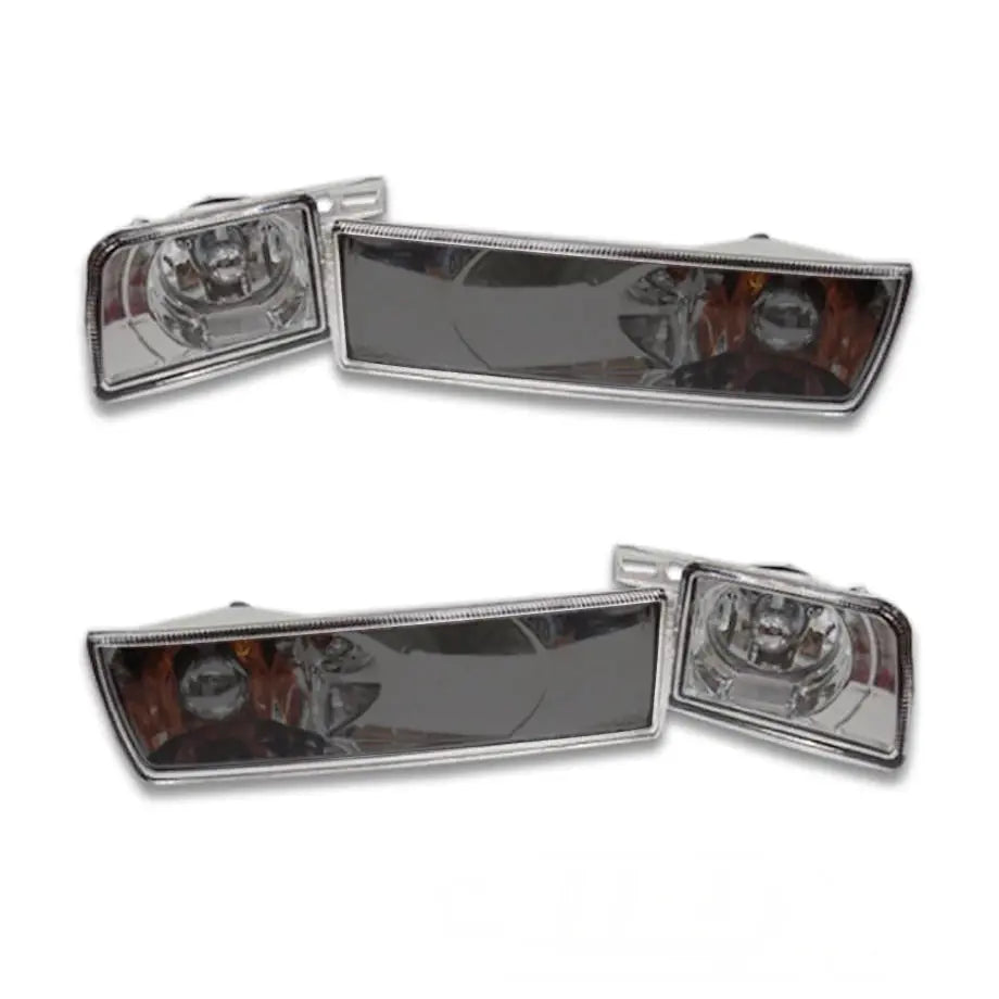 Suitable To Fit - VW Golf 3 / Jetta 3 Crystal Smoked Black Front Bumper Indicator With Foglight maxmotorsports