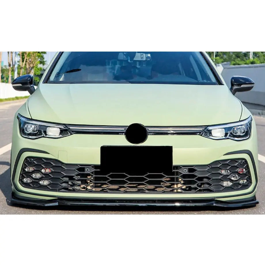 Suitable To Fit - VW Golf 8 GTI Maxton Style 3-Piece Gloss Black Front Spoiler - Type A Max Motorsport