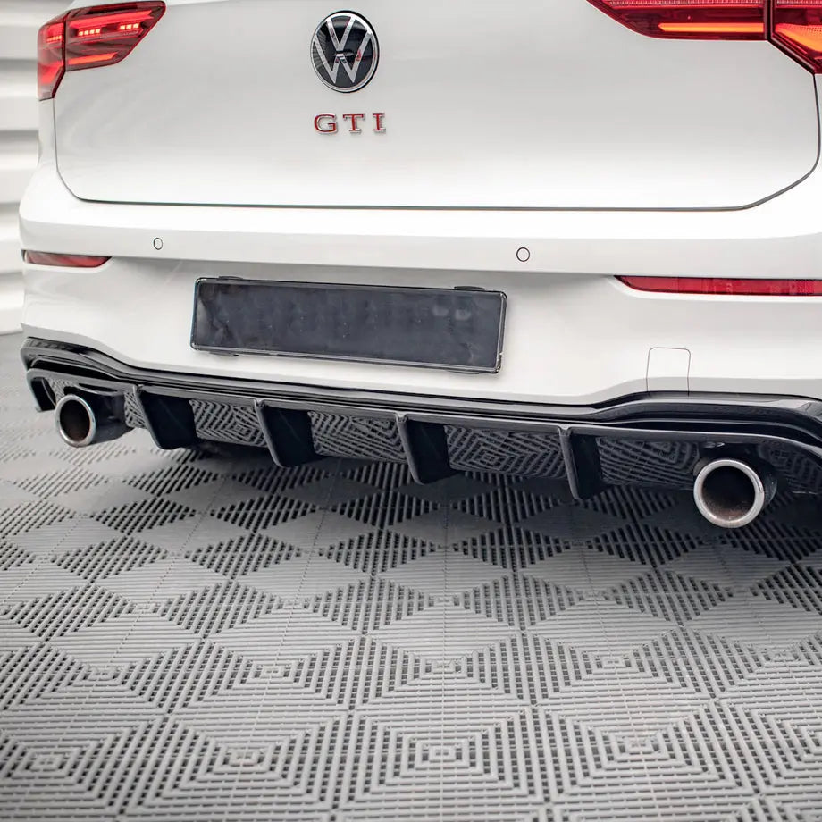 Suitable To Fit - VW Golf 8 GTI Maxton V1-Style Gloss Black Diffuser Max Motorsport