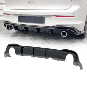 Suitable To Fit - VW Golf 8 GTI Maxton V1-Style Gloss Black Diffuser Max Motorsport