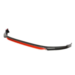 Suitable To Fit - VW Golf 8 Gloss Black With Red 3-Piece Front Spoiler Max Motorsport
