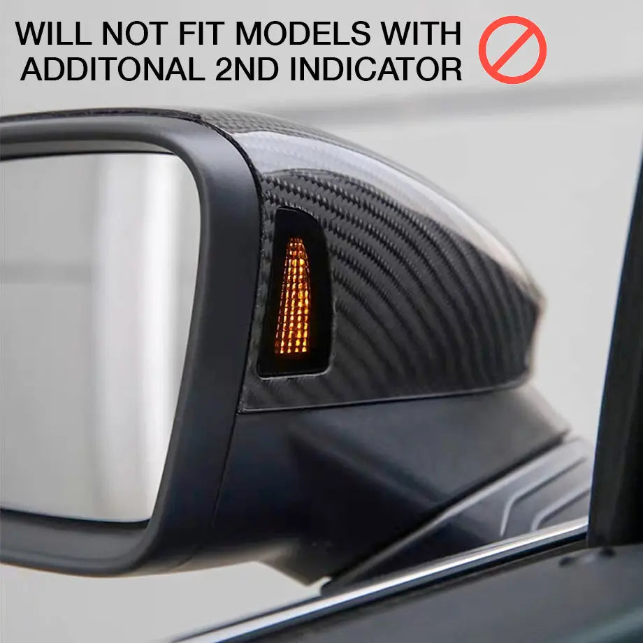 Suitable To Fit - VW Golf 8 Wing Style Gloss Black Stick-On Mirror Covers (21-On) Max Motorsport