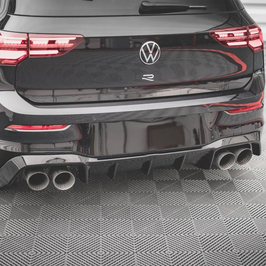 Suitable To Fit - VW Golf 8R Maxton V2-Style Gloss Black Diffuser Max Motorsport