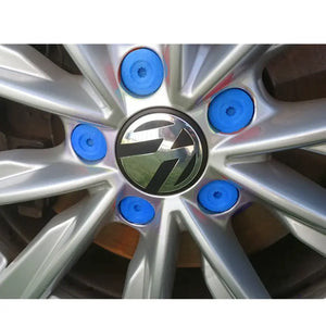 Suitable To Fit - VW Plastic Anti Theft - Blue Wheel Nut Caps - 20 Piece Max Motorsport