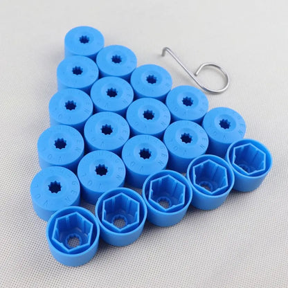 Suitable To Fit - VW Plastic Anti Theft - Blue Wheel Nut Caps - 20 Piece Max Motorsport