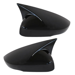 Suitable To Fit - VW Polo 6 Gloss Black Wing Style Stick-On Mirror Covers (10-On) Max Motorsport