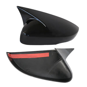 Suitable To Fit - VW Polo 6 Gloss Black Wing Style Stick-On Mirror Covers (10-On) Max Motorsport