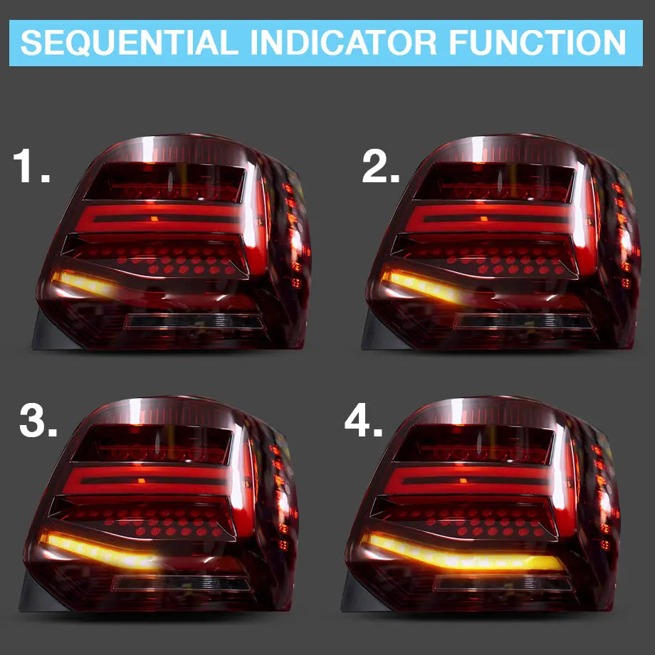 Suitable To Fit - VW Polo 6R Smoked Red LED Sequential Taillight Max Motorsport