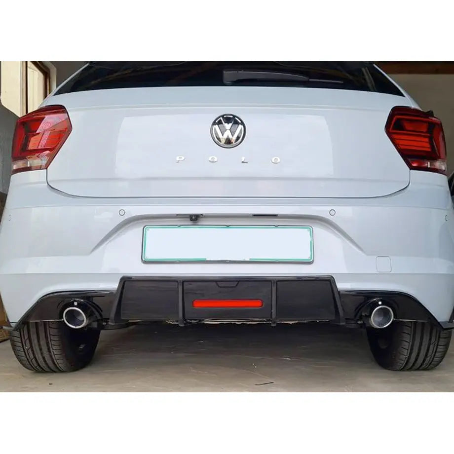 Suitable To Fit - VW Polo 8 AW TSI (18-22) Karbel Style Gloss Black Rear Diffuser With Brake Light Max Motorsport