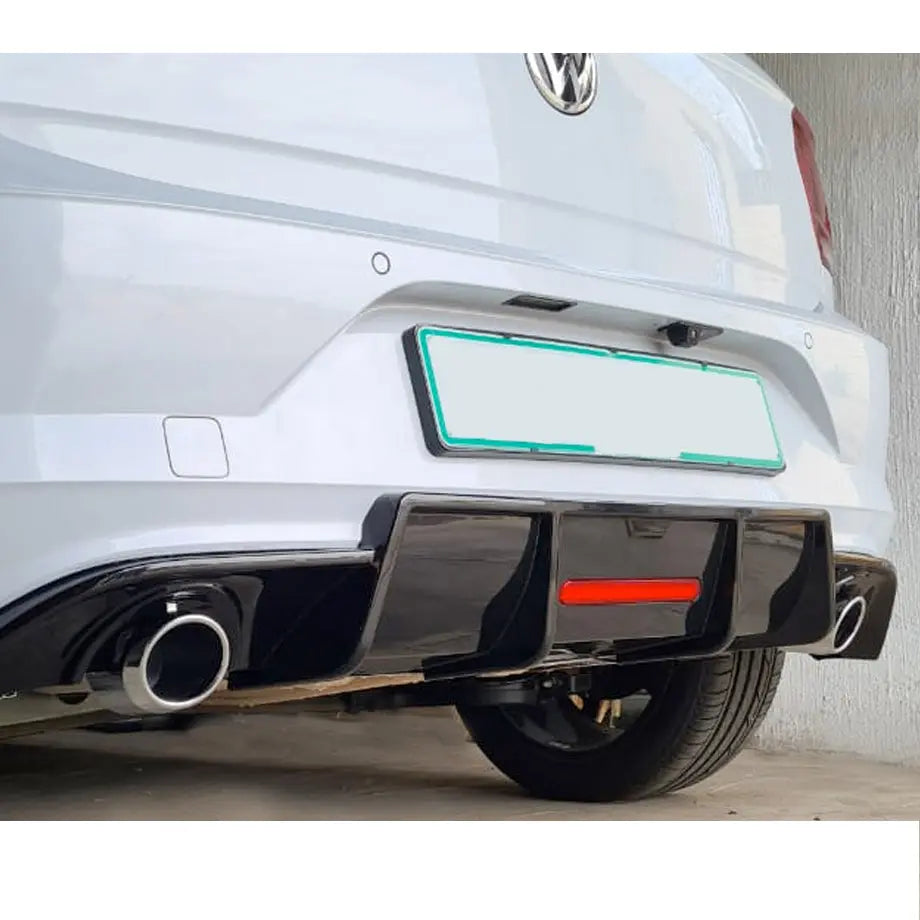 Suitable To Fit - VW Polo 8 AW TSI (189-On) Karbel Style Gloss Black Rear Diffuser With Reflector Max Motorsport