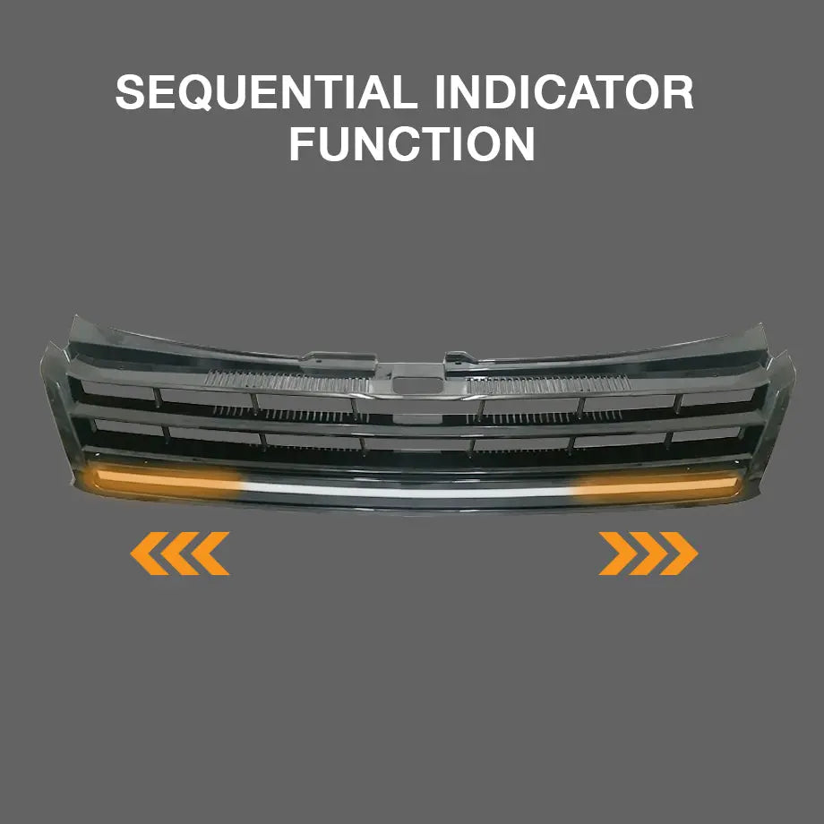 Suitable To Fit - VW Polo Vivo (10-18) De-Badged Dual-Function LED Grille maxmotorsports