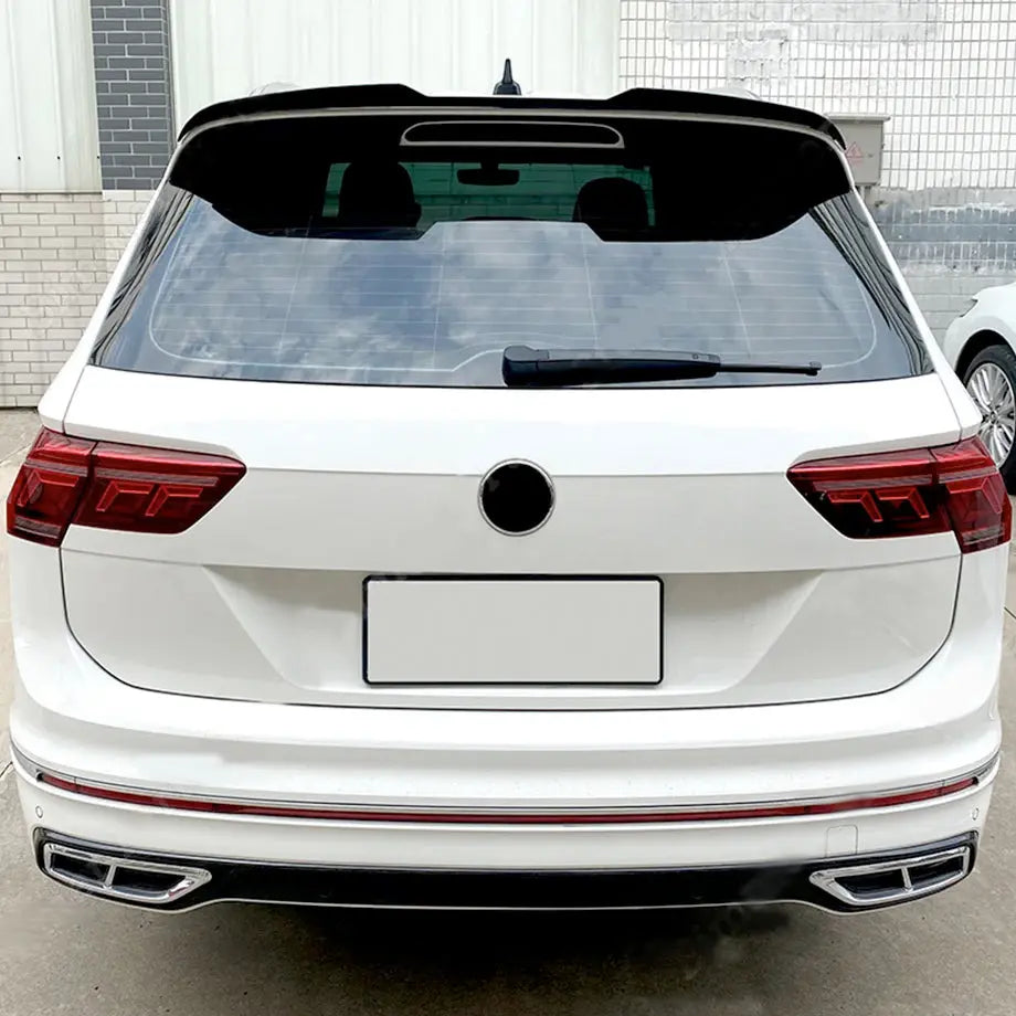 Suitable To Fit - VW Tiguan R / R-Line (21-On) Maxton Style Gloss Black Roof Spoiler Extension Max Motorsport