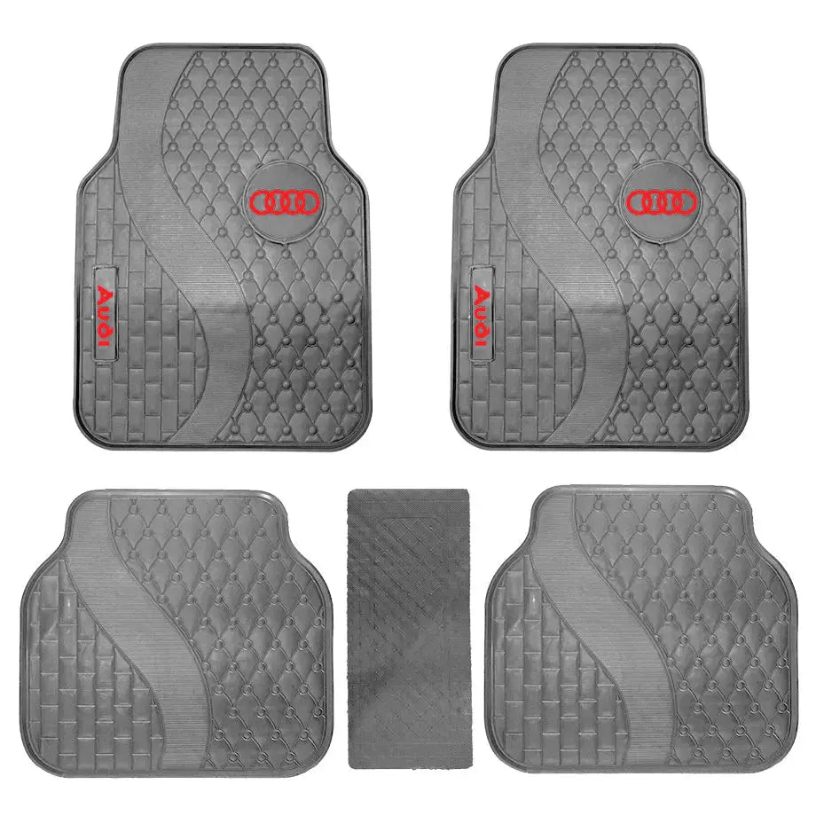 Suitable To Fit - Audi 5-Piece Rubber Car Mats (Red) Max Motorsport