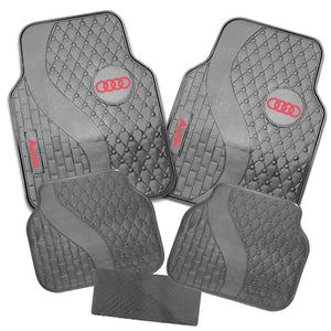 Suitable To Fit - Audi 5-Piece Rubber Car Mats (Red) Max Motorsport