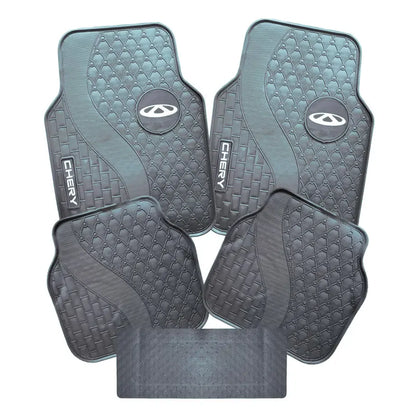 Suitable To Fit - Cherry 5-Piece Rubber Car Mats (White) Max Motorsport