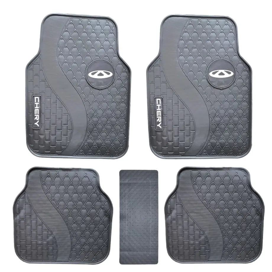 Suitable To Fit - Cherry 5-Piece Rubber Car Mats (White) Max Motorsport