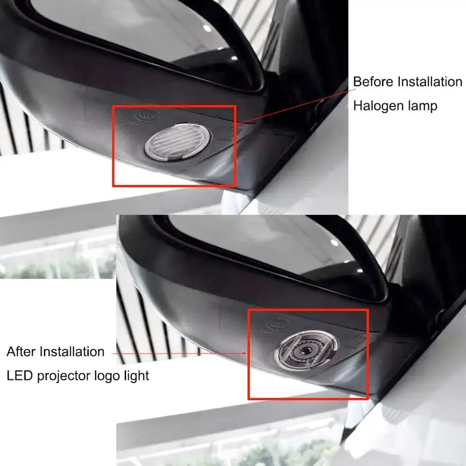 Suitable To Fit - Everest (15-20) Side Mirror LED Projector Puddle Light With Logo Max Motorsport