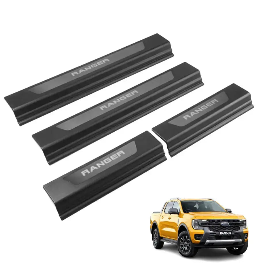 Suitable To Fit - Everest (15-On) Matte Black Door Sill With Logo Max Motorsport