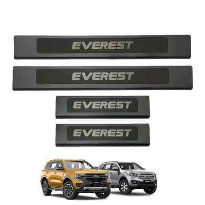 Suitable To Fit - Everest (15-On) Matte Black Door Sill With Logo Max Motorsport