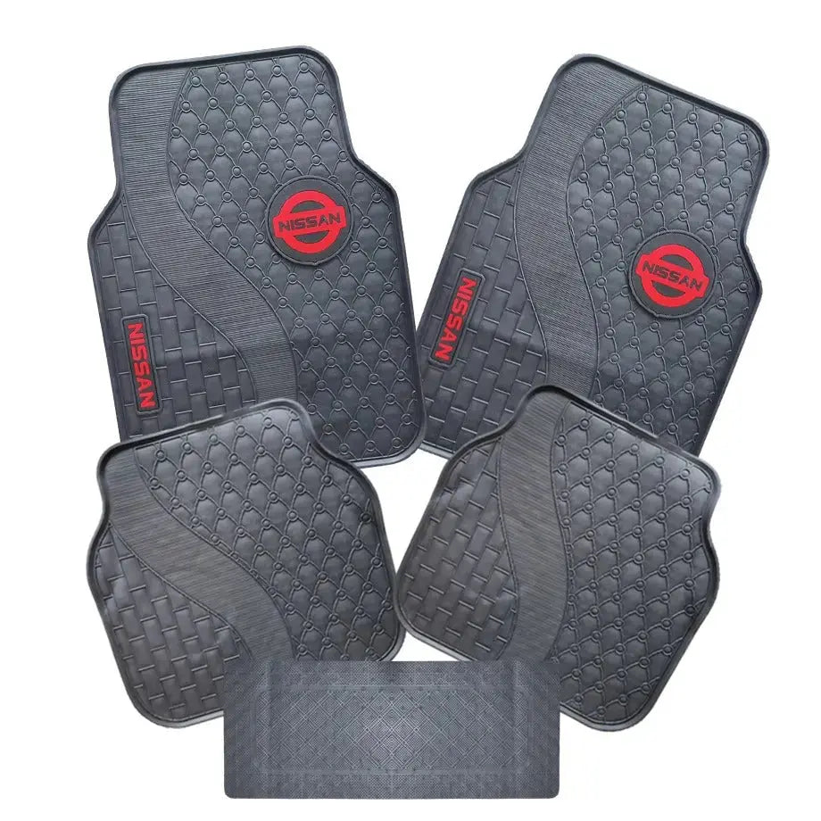 Suitable To Fit - GTI 5-Piece Rubber Car Mats (Red) Max Motorsport