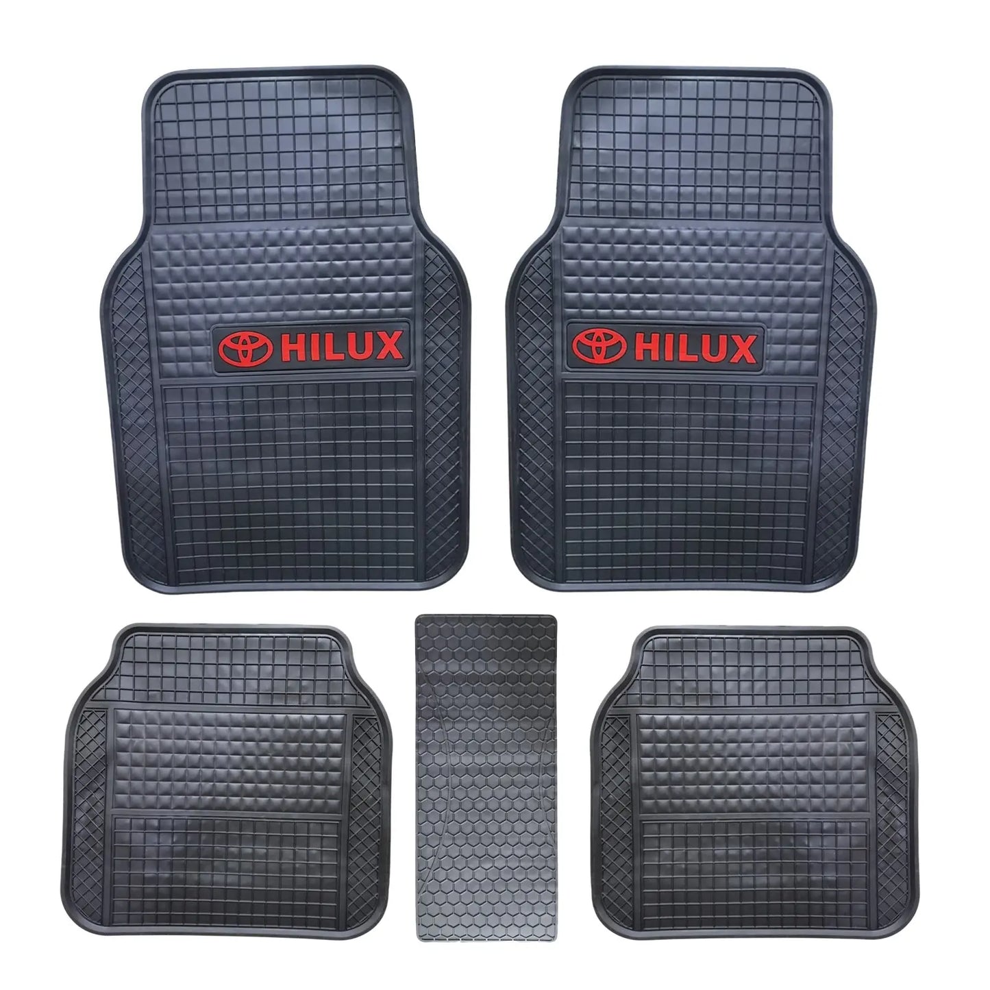Suitable To Fit - Hilux 5-Piece Rubber Mats (Red) Max Motorsport