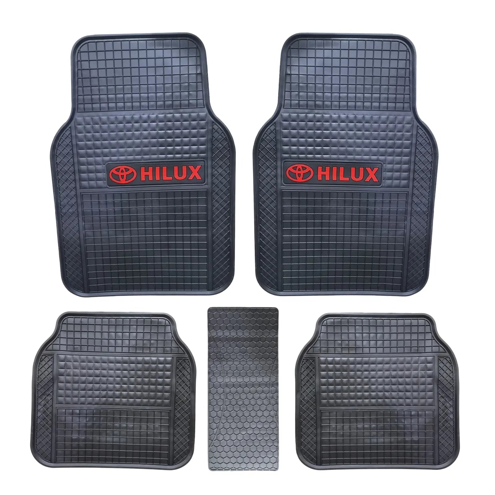 Suitable To Fit - Hilux 5-Piece Rubber Mats (Red) Max Motorsport