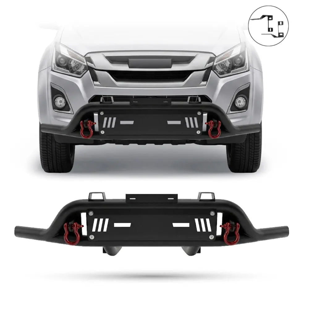 Suitable To Fit - Isuzu (12-20) Steel Front Styling Bar With Red Shackles Max Motorsport