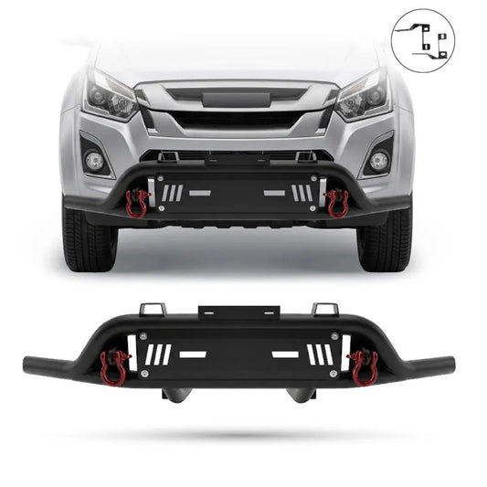 Suitable To Fit - Isuzu (12-20) Steel Front Styling Bar With Red Shackles Max Motorsport