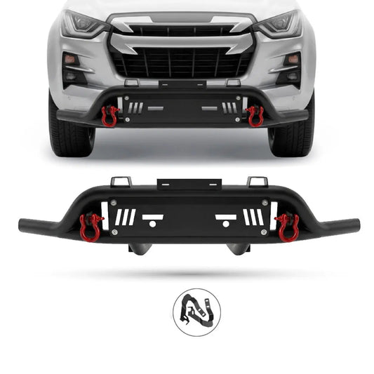 Suitable To Fit - Isuzu (21-On) Steel Front Styling Bar With Red Shackles Max Motorsport