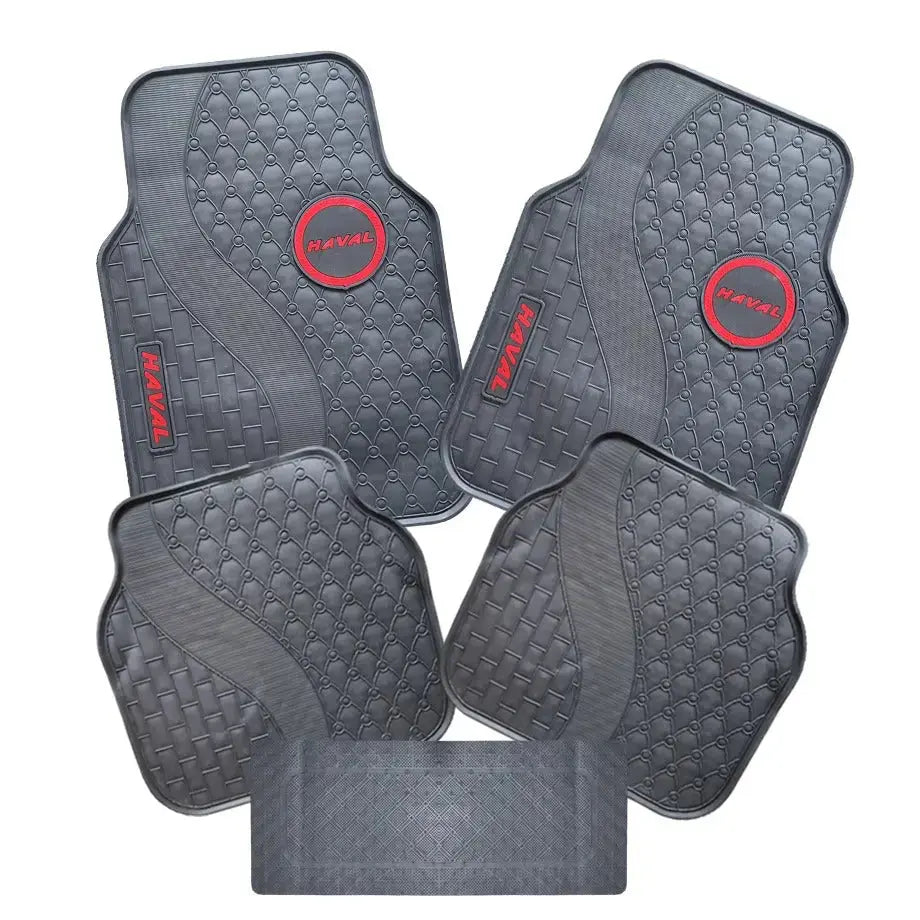 Suitable To Fit - Nissan 5-Piece Rubber Car Mats (Red) Max Motorsport