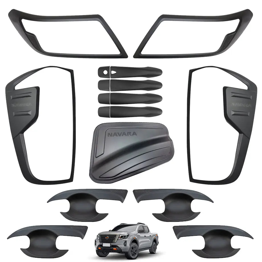 Suitable To Fit - Nissan Navara (21-On) Matte Black Accessories Kit (17-Piece) Max Motorsport