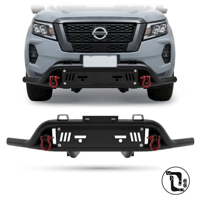 Suitable To Fit - Nissan Navara (21-On) Steel Front Styling Bar With Red Shackles Max Motorsport