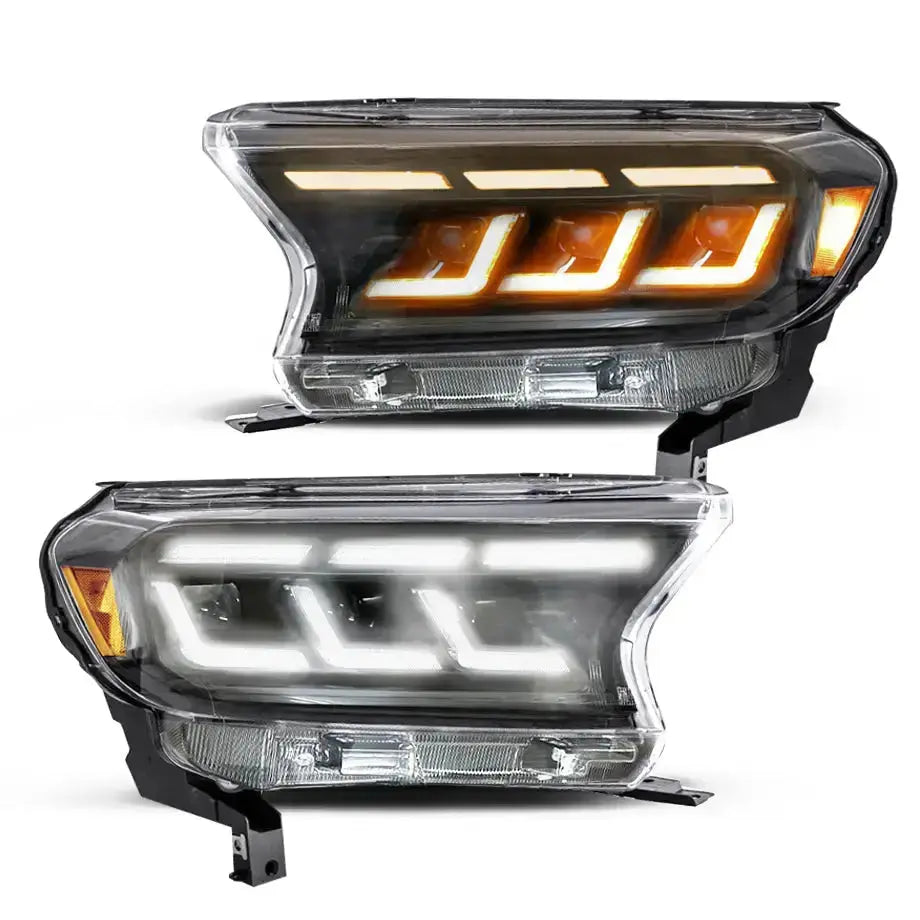 Suitable To Fit - Ranger Next Gen OEM Style DRL LED Dual Projector Headlights Max Motorsport