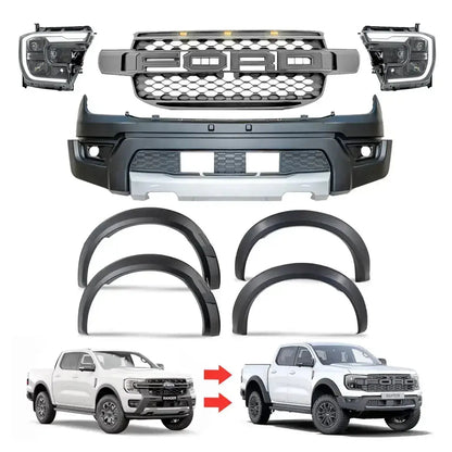 Suitable To Fit - Ranger (22-On) To Next Gen Raptor Conversion Body Kit With Headlights & Taillights Max Motorsport