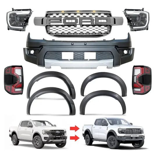 Suitable To Fit - Ranger (22-On) To Next Gen Raptor Conversion Body Kit With Headlights & Taillights Max Motorsport