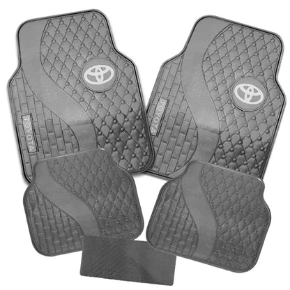 Suitable To Fit - Toyota 5-Piece Rubber Car Mats (Grey) Max Motorsport